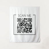 Minimalistischer QR-Code - Prüfung im Business Wandteppich (Vorderseite)