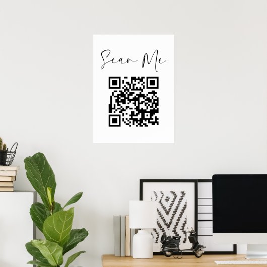 Minimalistischer QR-Code-Prüfung Poster (Heimbüro)