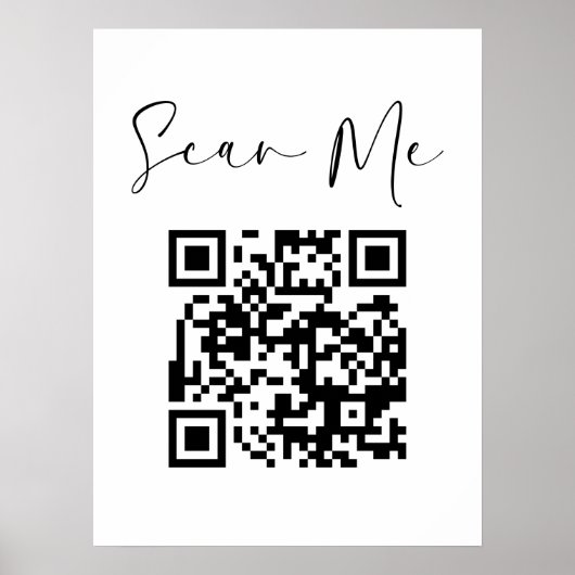Minimalistischer QR-Code-Prüfung Poster (Vorne)