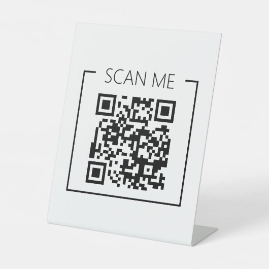 Minimalistischer QR-Code-Prüfung Sockelschild (Vorderseite)