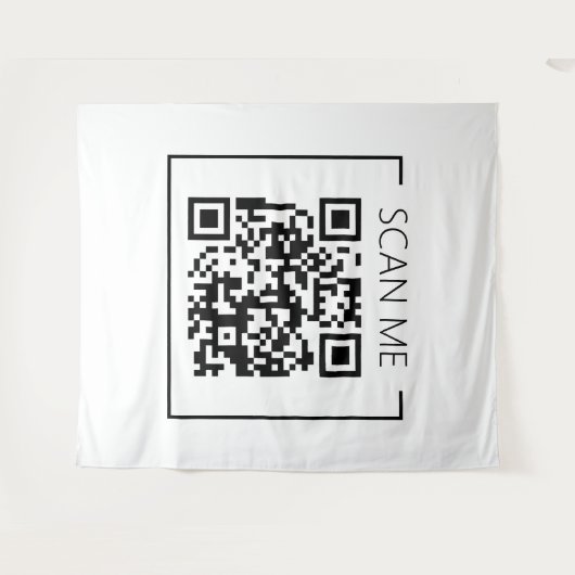Minimalistischer QR-Code-Prüfung Wandteppich (Vorderseite (Horizontal))