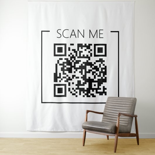 Minimalistischer QR-Code-Prüfung Wandteppich (Beispiel)