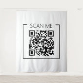 Minimalistischer QR-Code-Prüfung Wandteppich (Vorderseite)