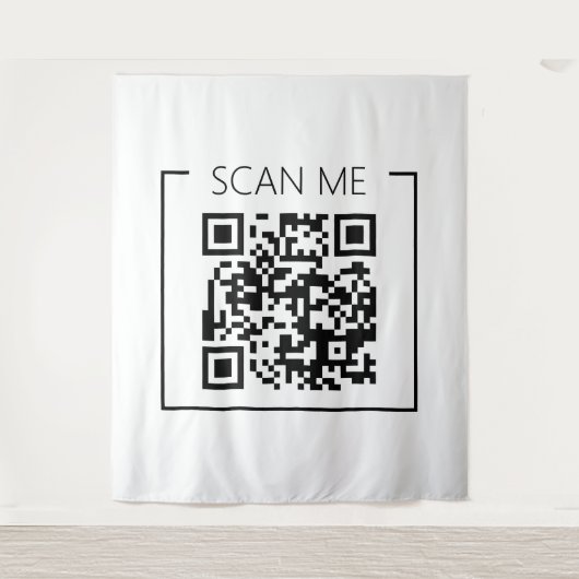 Minimalistischer QR-Code-Prüfung Wandteppich (Vorderseite)
