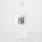 Minimalistischer QR-Code-Prüfung Wasserflaschenetikett (Vorderseite)