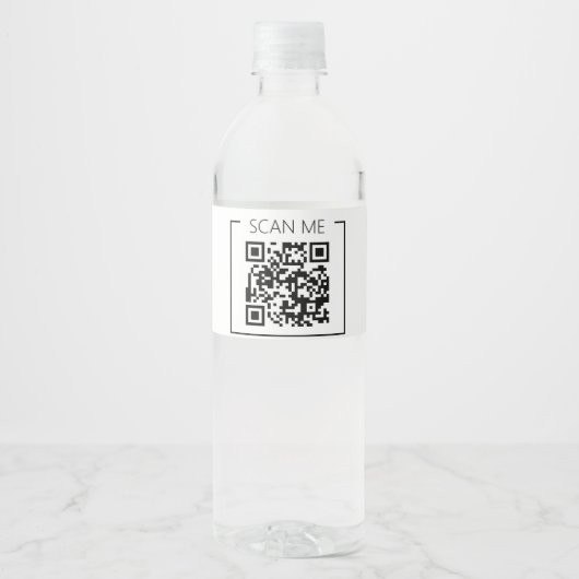 Minimalistischer QR-Code-Prüfung Wasserflaschenetikett (Vorderseite)