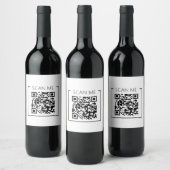 Minimalistischer QR-Code-Prüfung Weinetikett (Flaschen)