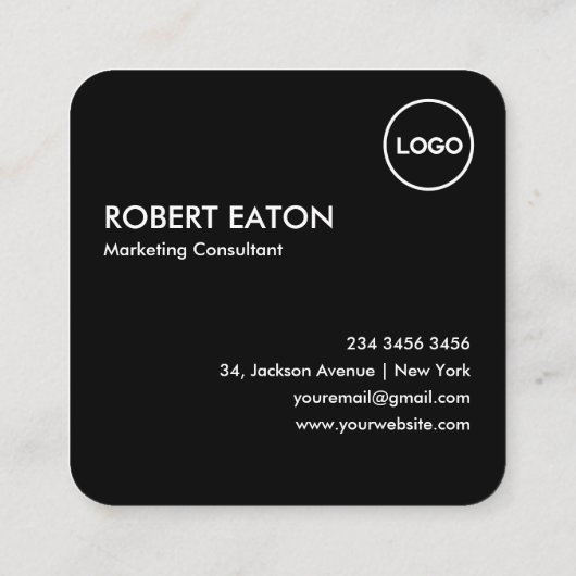 Minimalistischer QR-Code Quadratische Visitenkarte (Rückseite)