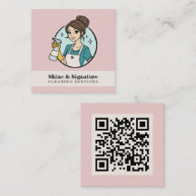 Minimalistischer QR-Code Rosa Reinigungsservice fü
