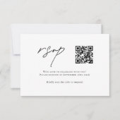 Minimalistischer QR-Code RSVP Karte (Vorderseite)