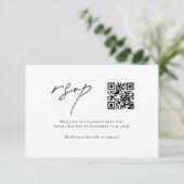 Minimalistischer QR-Code RSVP Karte (Stehend Vorderseite)