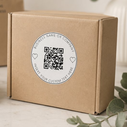 Minimalistischer QR-Code Runder Aufkleber