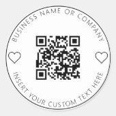 Minimalistischer QR-Code Runder Aufkleber (Vorderseite)