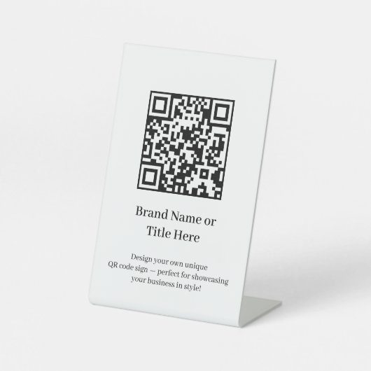 Minimalistischer QR-Code | Sauberes, modernes Gesc Sockelschild (Vorderseite)