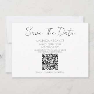 Minimalistischer QR-Code Save the Date Einladung