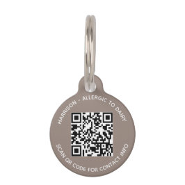 Minimalistischer QR-Code-Scan-Kontakt Informatione Haustiermarke