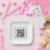 Minimalistischer QR-Code-Scan-Me-Business Pappteller (Party)