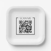 Minimalistischer QR-Code-Scan-Me-Business Pappteller (Vorderseite)