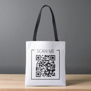 Minimalistischer QR-Code-Scan-Me-Business Tasche
