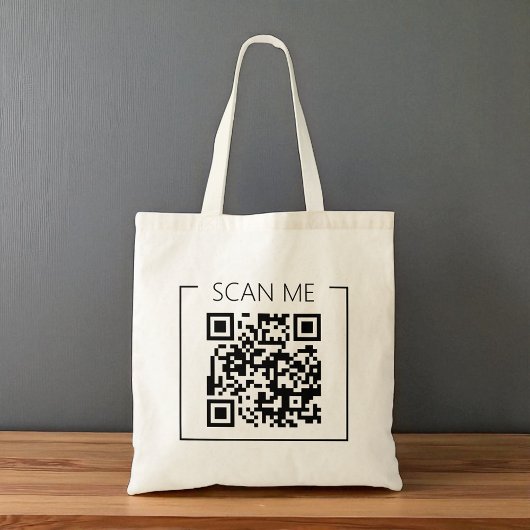 Minimalistischer QR-Code-Scan-Me-Business Tragetasche