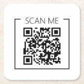 Minimalistischer QR-Code-Scan-Me-Geschäft Rechteckiger Pappuntersetzer (Vorderseite)