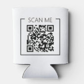 Minimalistischer QR-Code-Scan-Me-Geschäfts Dosenkühler (Rückseite)