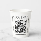 Minimalistischer QR-Code-Scan-Me-Geschäfts Pappbecher (Rückseite)