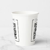 Minimalistischer QR-Code-Scan-Me-Geschäfts Pappbecher (Rechts)