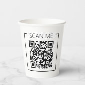 Minimalistischer QR-Code-Scan-Me-Geschäfts Pappbecher (Vorderseite)