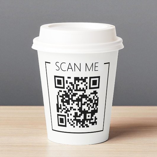 Minimalistischer QR-Code-Scan-Me-Geschäfts Pappbecher