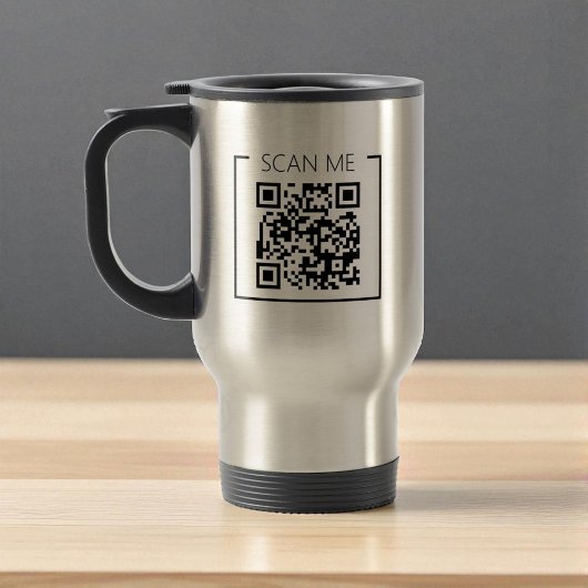 Minimalistischer QR-Code-Scan-Me-Geschäfts- Reisebecher