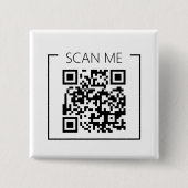 Minimalistischer QR-Code-Scan-Me-Geschäftsbutton Button (Vorderseite)