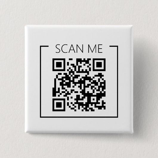 Minimalistischer QR-Code-Scan-Me-Geschäftsbutton Button (Vorderseite)