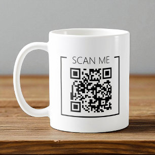 Minimalistischer QR-Code-Scan-Me-Geschäftsstil Kaffeetasse