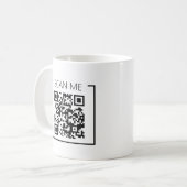 Minimalistischer QR-Code-Scan-Me-Geschäftsstil Kaffeetasse (Vorderseite Links)