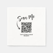 Minimalistischer QR-Code Scan Me Restaurant indivi Serviette (Vorderseite)
