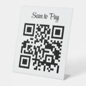 Minimalistischer QR-Code-Scan zum Bezahlen Sockelschild (Vorderseite)