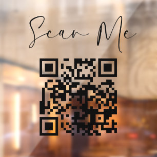 Minimalistischer QR-Code Scanne Mich Geschäft Fensteraufkleber