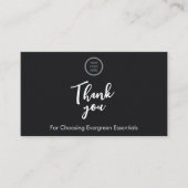 Minimalistischer QR-Code Schwarz Danke Einlegen de Visitenkarte (Vorderseite)