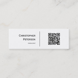 Minimalistischer QR-Code Schwarz und Weiß Mini Visitenkarte