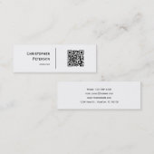 Minimalistischer QR-Code Schwarz und Weiß Mini Visitenkarte (Vorne/Hinten)