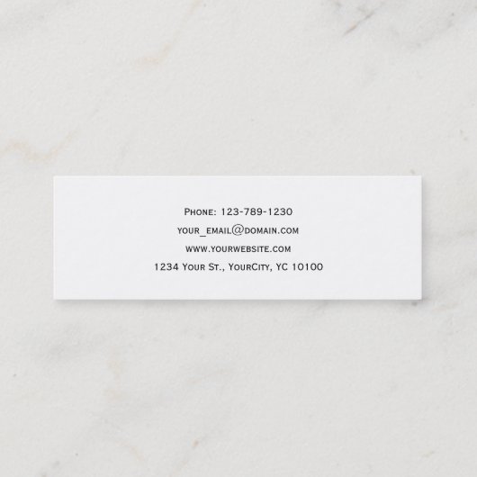 Minimalistischer QR-Code Schwarz und Weiß Mini Visitenkarte (Rückseite)