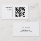 Minimalistischer QR-Code Schwarz und Weiß Visitenkarte (Vorne/Hinten)
