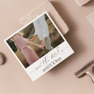 Minimalistischer QR-Code Schwarz-Weiß-Foto-Hochzei Save The Date