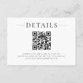 Minimalistischer QR-Code Schwarz-Weiß-Hochzeitsdet Begleitkarte (Vorderseite)