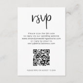 Minimalistischer QR-Code Schwarz-weiß Wedding RSVP Begleitkarte (Vorderseite)