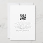 Minimalistischer QR-Code Schwarz-weiße Hochzeit Einladung (Rückseite)