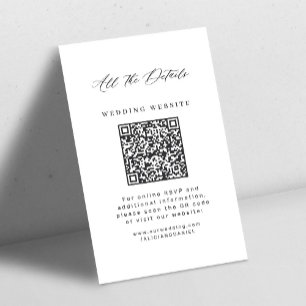 Minimalistischer QR-Code schwarz-weiße Hochzeitsde Begleitkarte