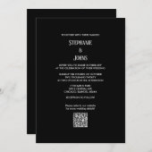 Minimalistischer QR-Code Schwarz-weißer Skripteinb Einladung (Vorne/Hinten)