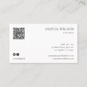 Minimalistischer QR-Code Senf Yellow Visitenkarte (Rückseite)